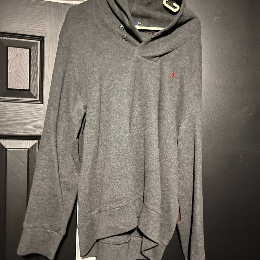 Polo Ralph Lauren Gray Turtleneck Sweater with Pink Detail - Picture 2 of 3